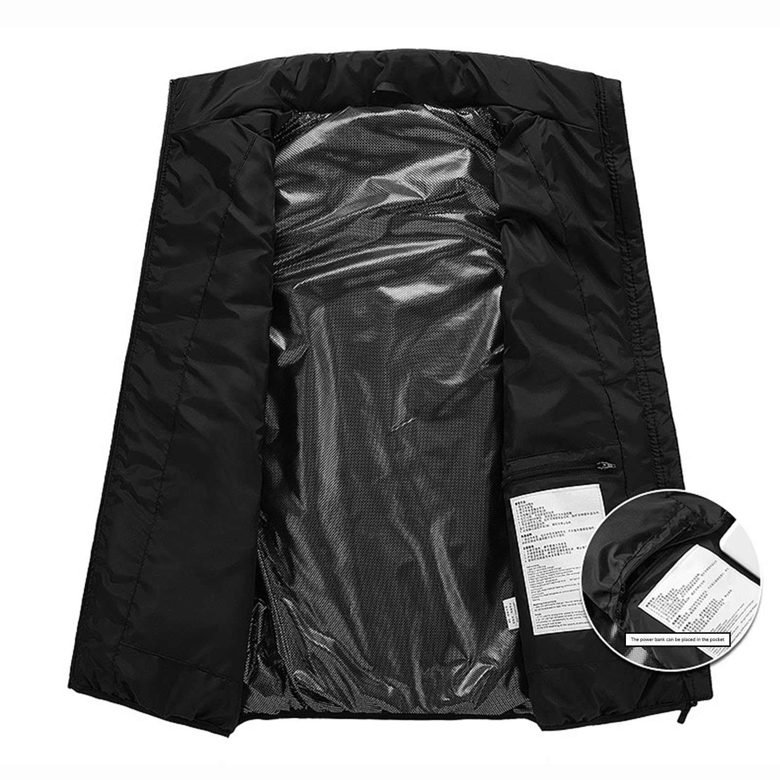 Generic heated vest closeup highlighting soft nylon fabric and snug fit.