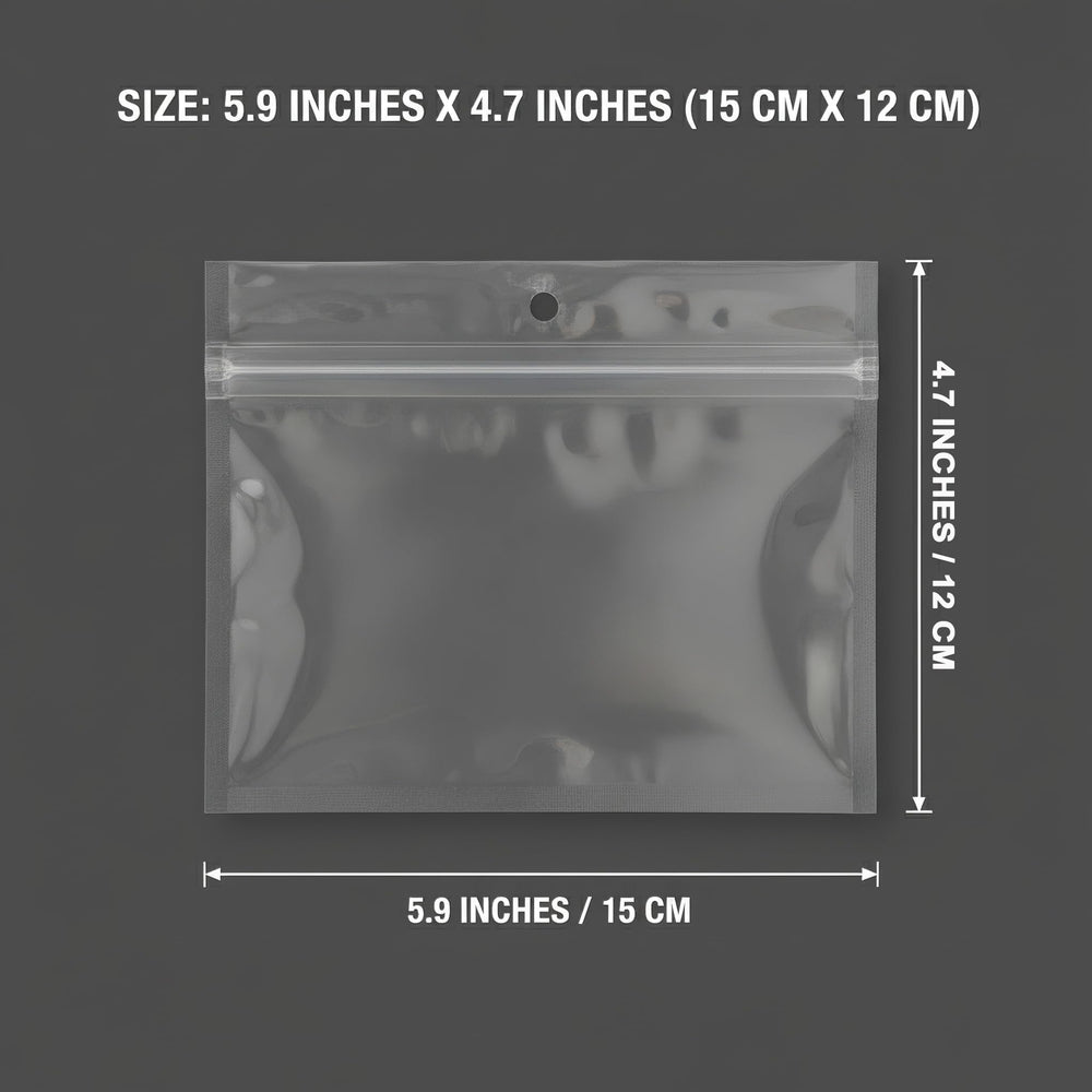 Generic heavy-duty clear bags showing durable material and quick at-a-glance lure identification.