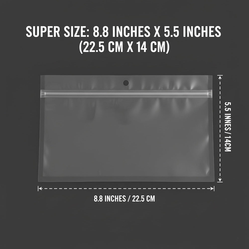 Generic heavy-duty clear zipper bags with secure lock for spill-free gear storage.