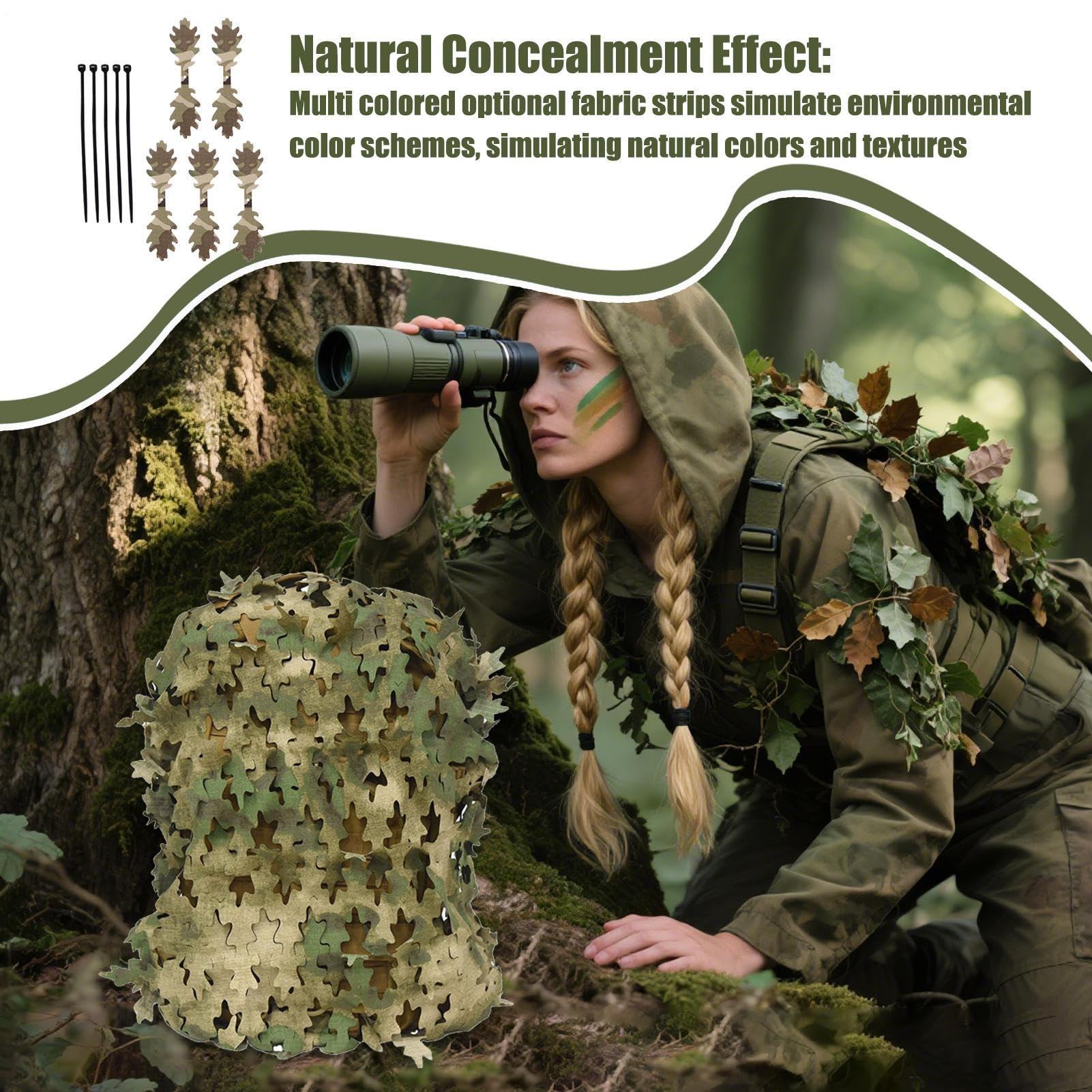 Generic helmet cover concealment strips displayed for quick helmet concealment during field practice.