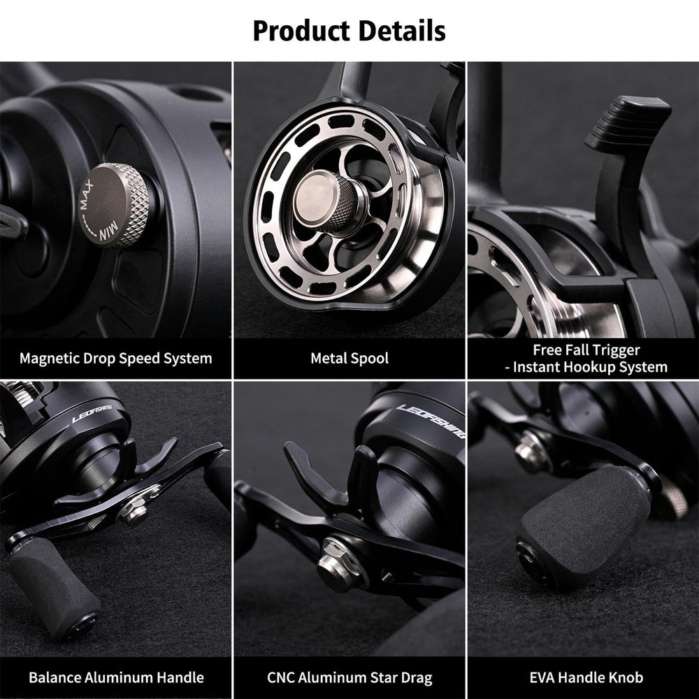 3.2:1 high-speed ratio supports rapid line pickup.