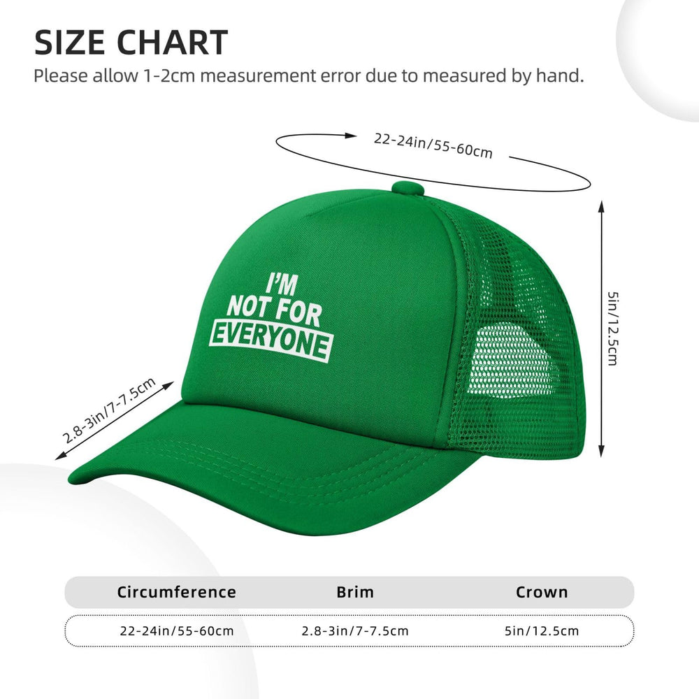 Generic im-not-for-everyone hat material close-up, durable polyester mesh for long-lasting wear
