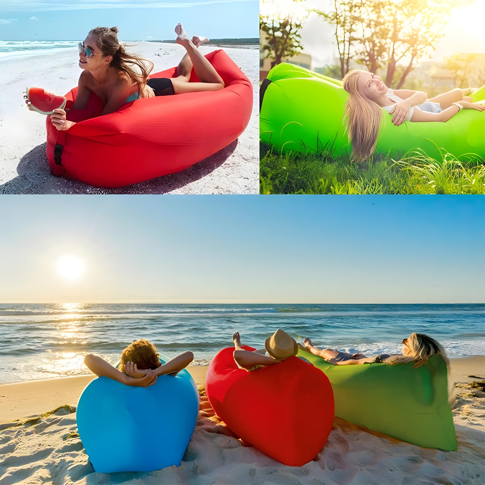 Generic inflatable sofa anti-leak tear-resist highlights durable seating for camping