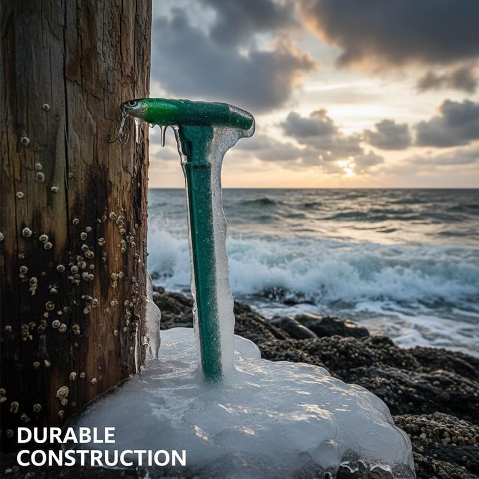 Generic Intelligent Live Bait Catcher demonstrates hands-free operation on ice.
