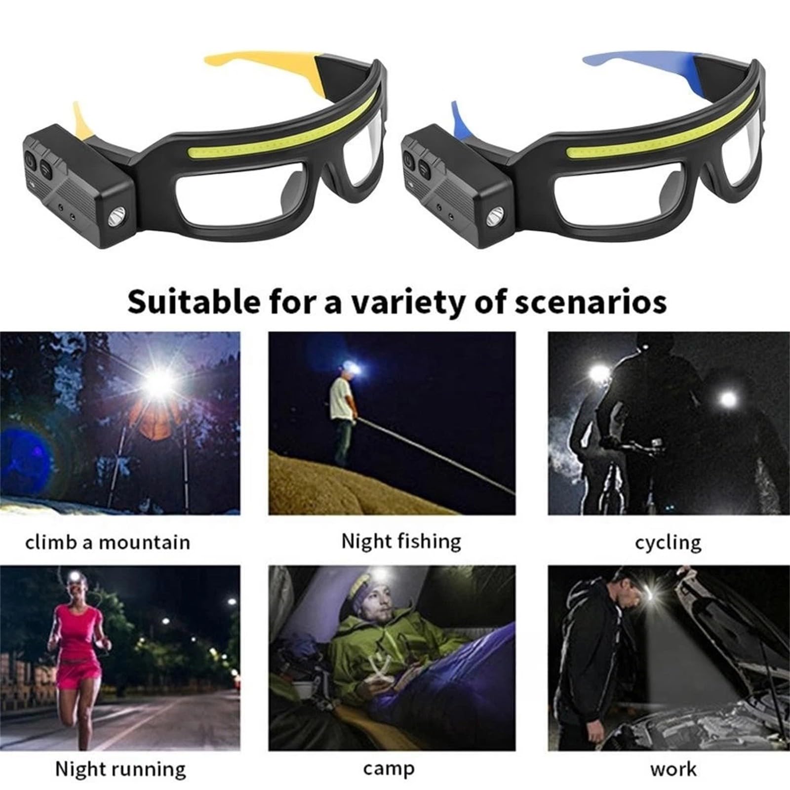 Generic IPX4 waterproof headlamp withstands rain and sweat during outdoor use