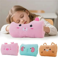 Generic Kids Cartoon Hand Pillow in orange soft fabric for car trips