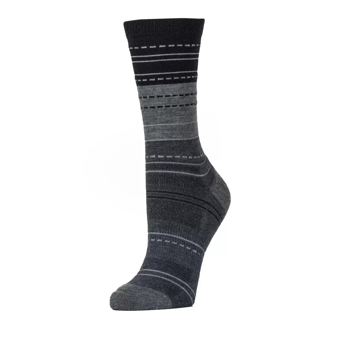 Kirkland Signature blue socks bottom view emphasizes full cushion foot