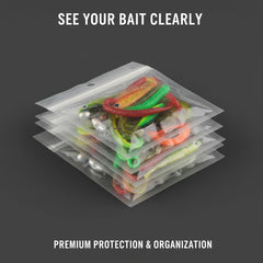 Generic leakproof bags with double-sealed edges keep lures dry and organized.