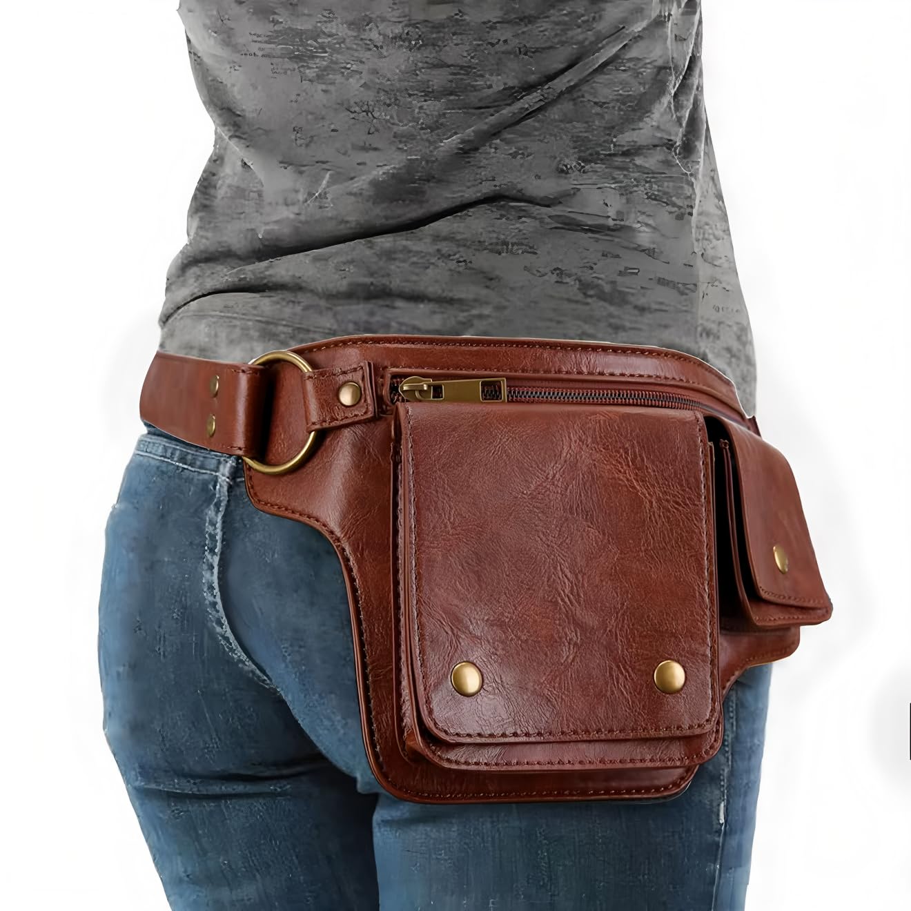 Generic Leather Utility Belt Adjustable Strap lets you customize the fit for comfort.