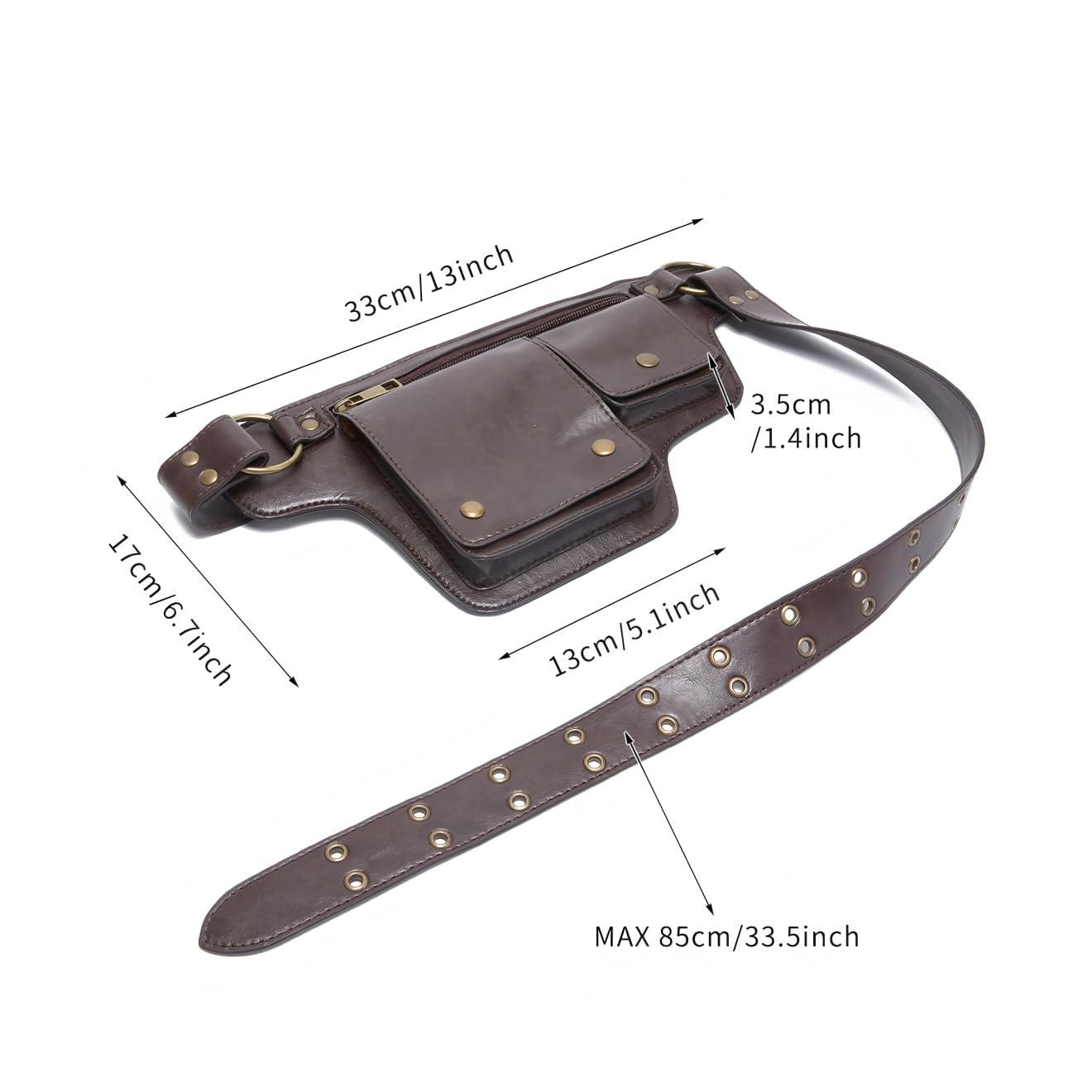 Generic Leather Utility Belt Dark Brown Option complements vintage wardrobes.