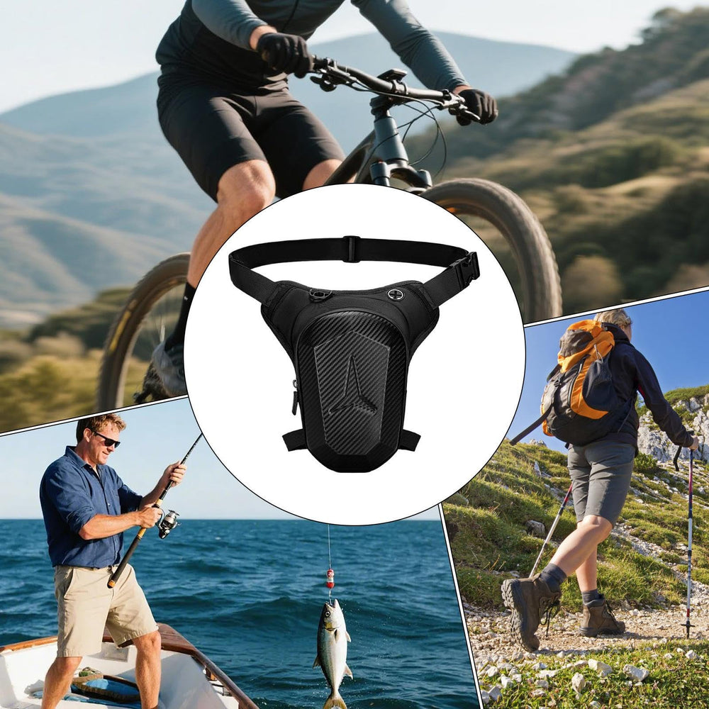 Generic leg bag offers smart organization with dual-zipper compartments for quick access.