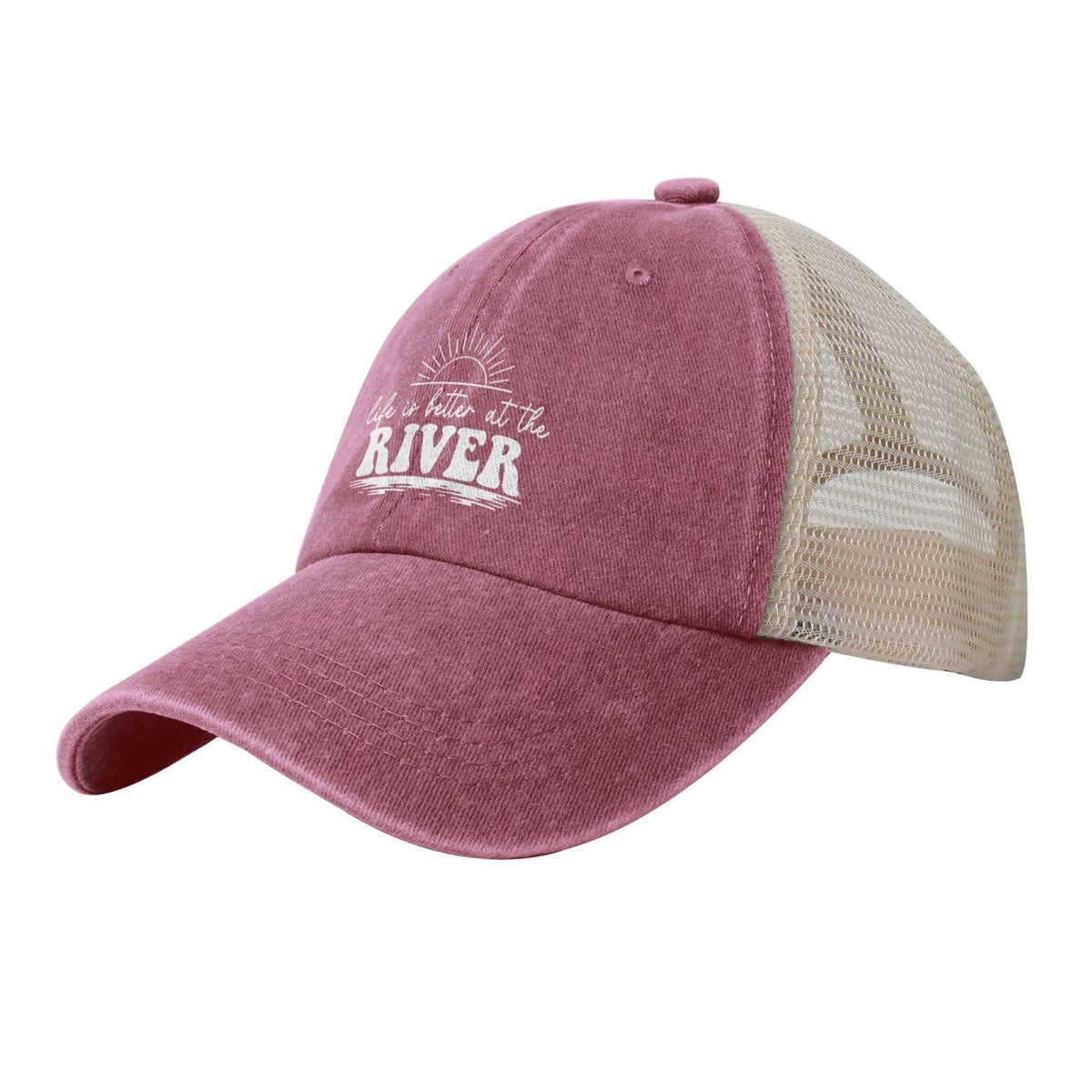 Generic Life River mesh hat front view, breathable front panel for all-day comfort.