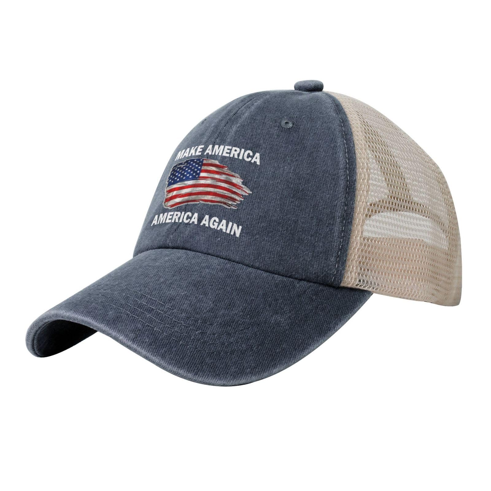 Generic Make America America Again Trucker Hat back mesh for improved airflow during outdoor activities.