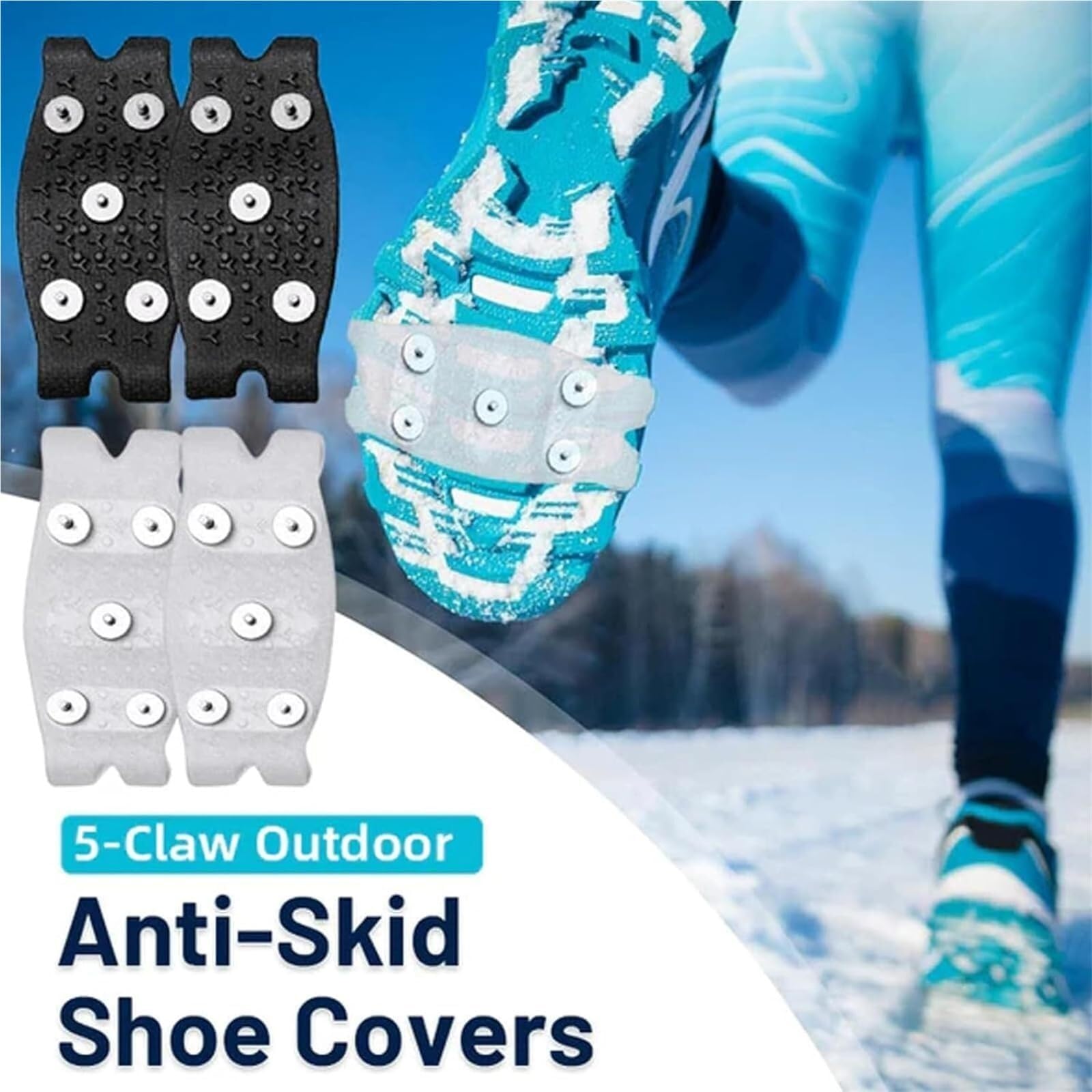 Generic manganese steel spikes boost grip on snow for outdoor walking