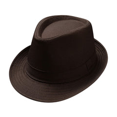Generic men's classic fedora brown front view; timeless style and sun shade.