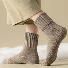 Generic mid-calf socks close-up of soft durable knit for lasting comfort.