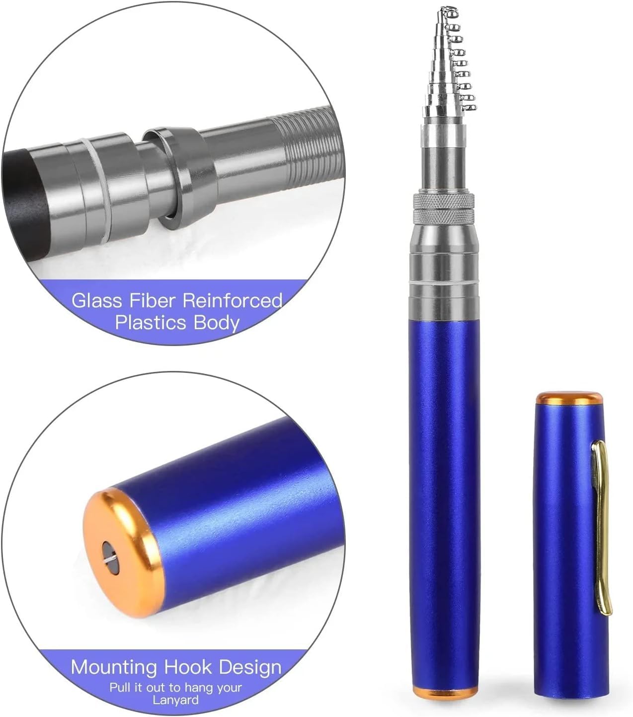 Generic mini reel with friction button for telescoping