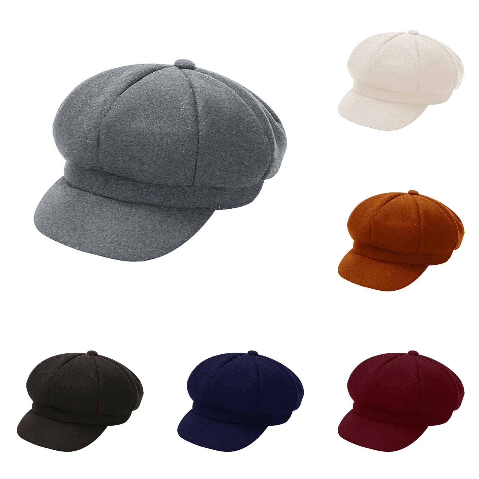 Generic newsboy cap white front view showing versatile vintage style for casual outfits