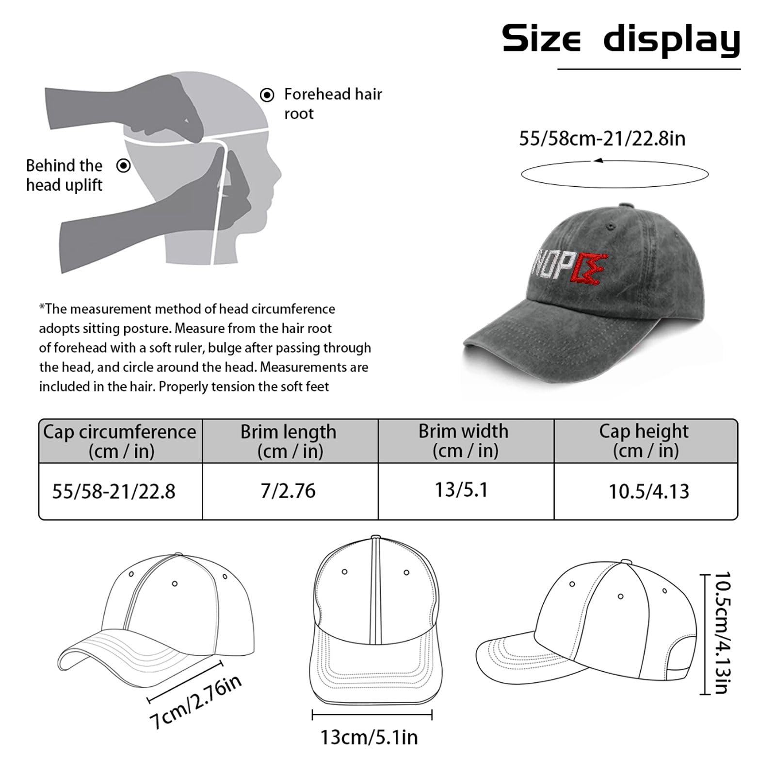 Generic No King in America sun hat back strap adjustment provides a secure, all-day fit.