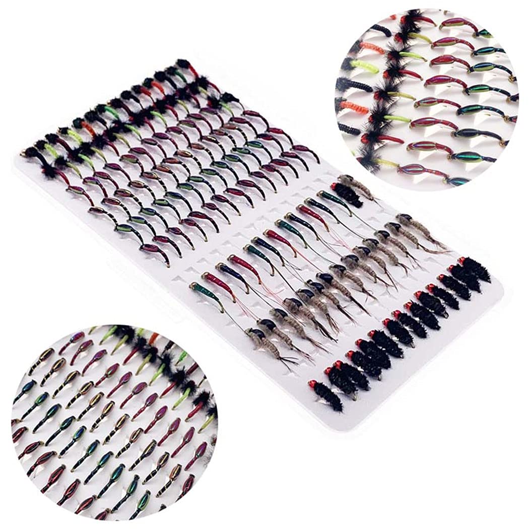 Generic Outdoor Fishing Fly Kit nymphs shown with strong hooks for reliable subsurface presentations.