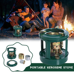 Generic Outdoor Kerosene Stove fits compactly in a backpack for hiking.