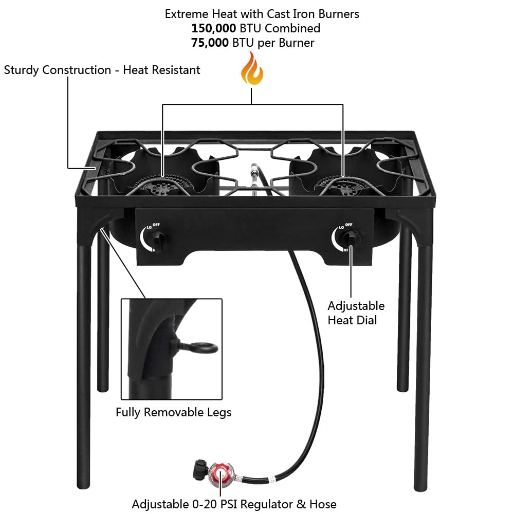Generic Outdoor Stove with detachable legs for easy transport and storage.