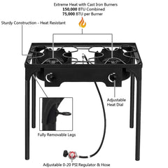 Generic Outdoor Stove with detachable legs for easy transport and storage.