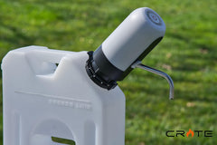 Generic Overland Water Pump kit adapter pressed onto inlet for fast setup.