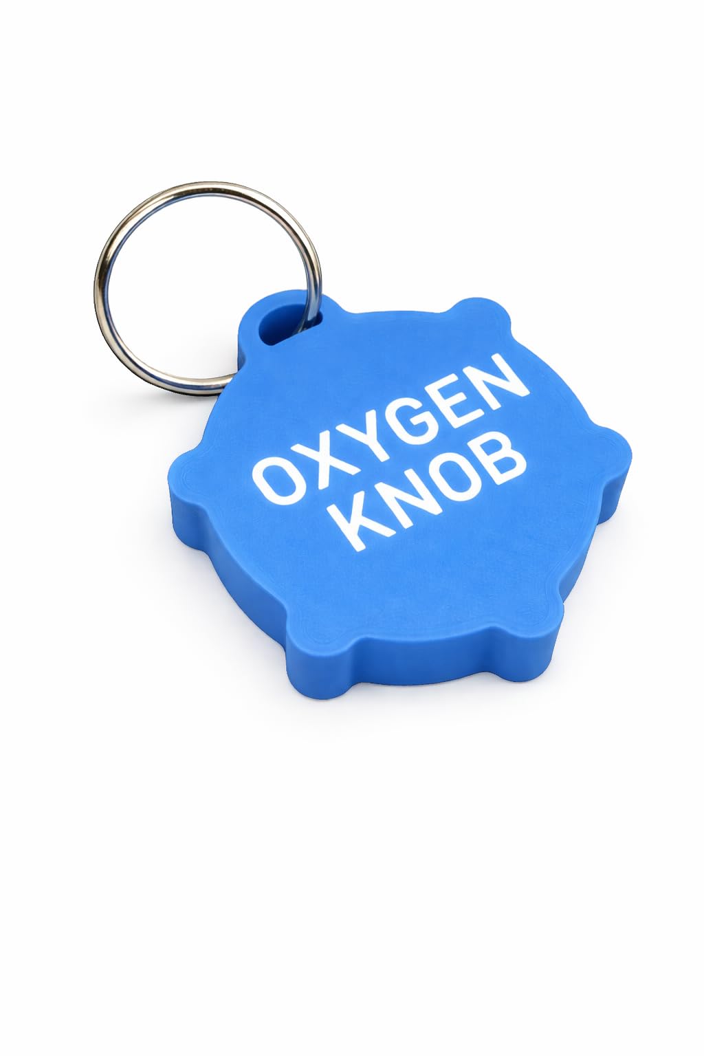 Generic Oxygen Knob on blue bottle wrench for quick, portable O2 adjustments.