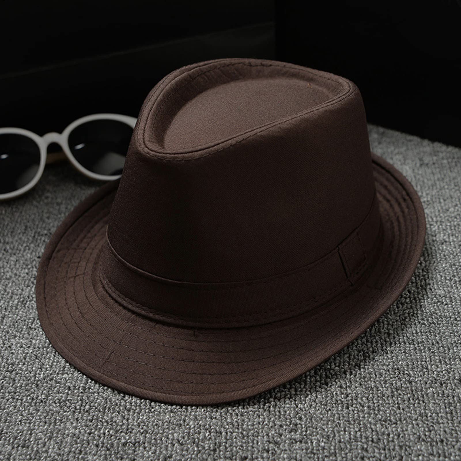 Generic panama jazz hat brown on head for comfortable all-day wear.
