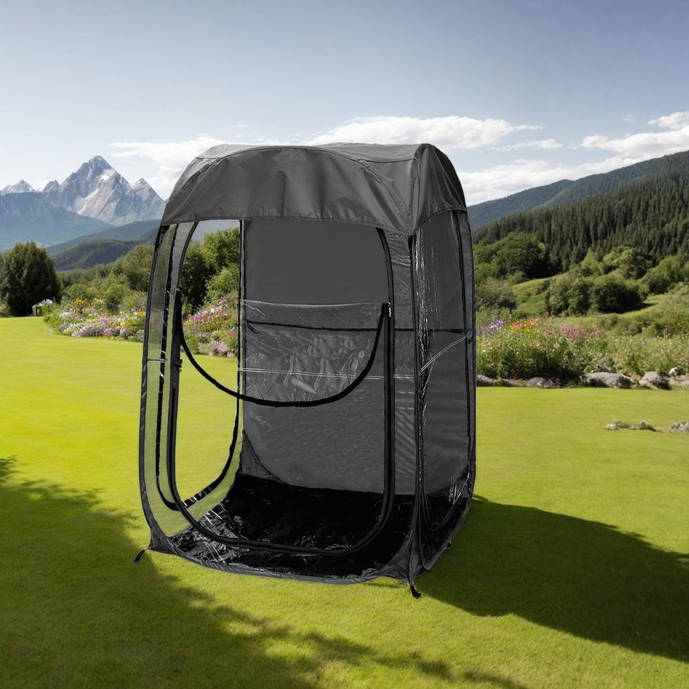 Generic portable pop up sports tent setup on field saves time for spontaneous activities