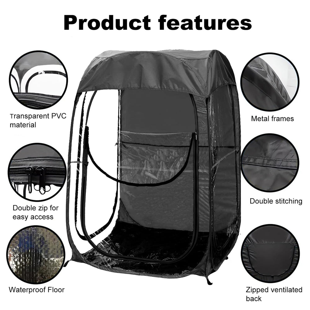 Generic portable pop up sports tent weather protection shields from wind and rain