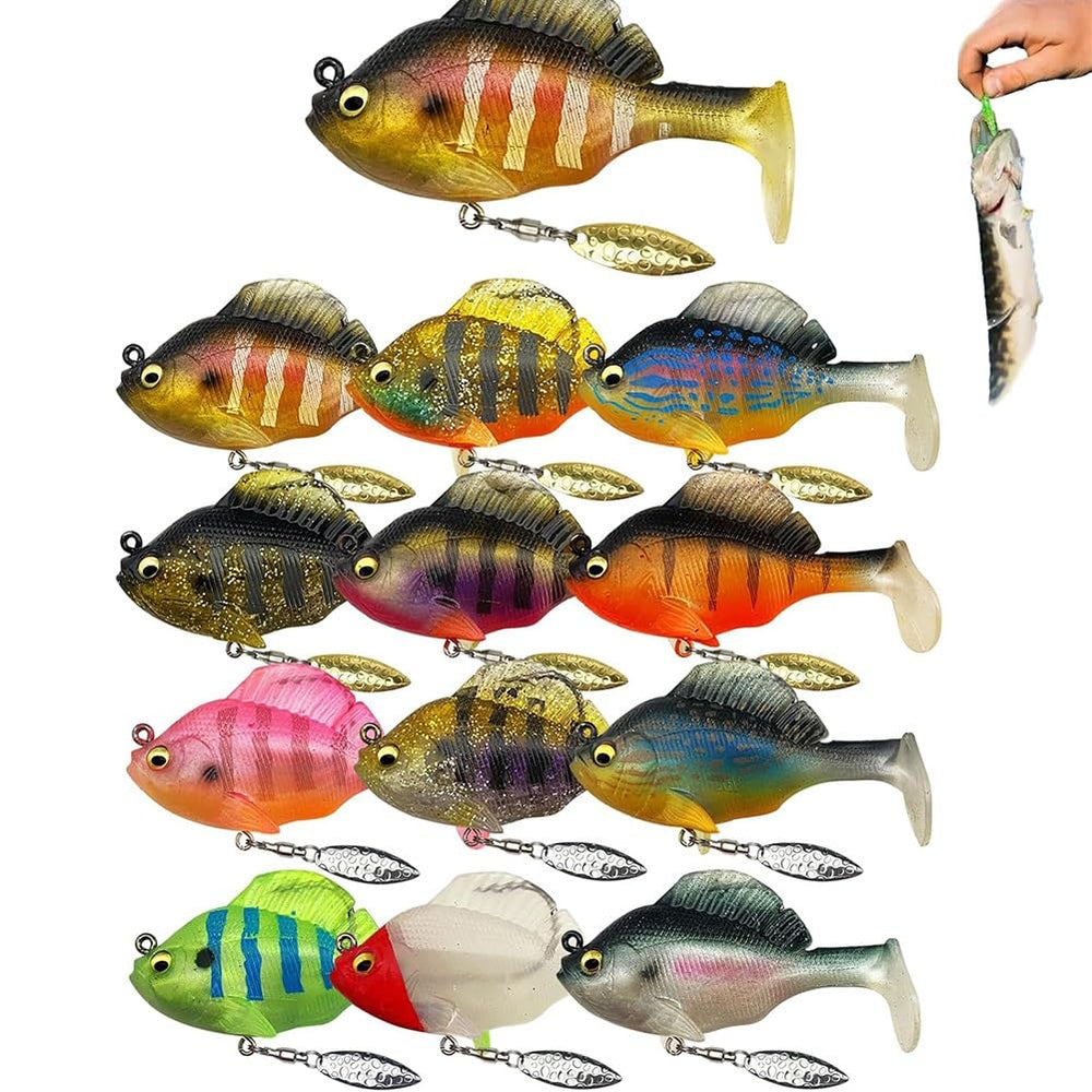 Generic pre-rigged jig head soft lure with paddle tail for lifelike action.