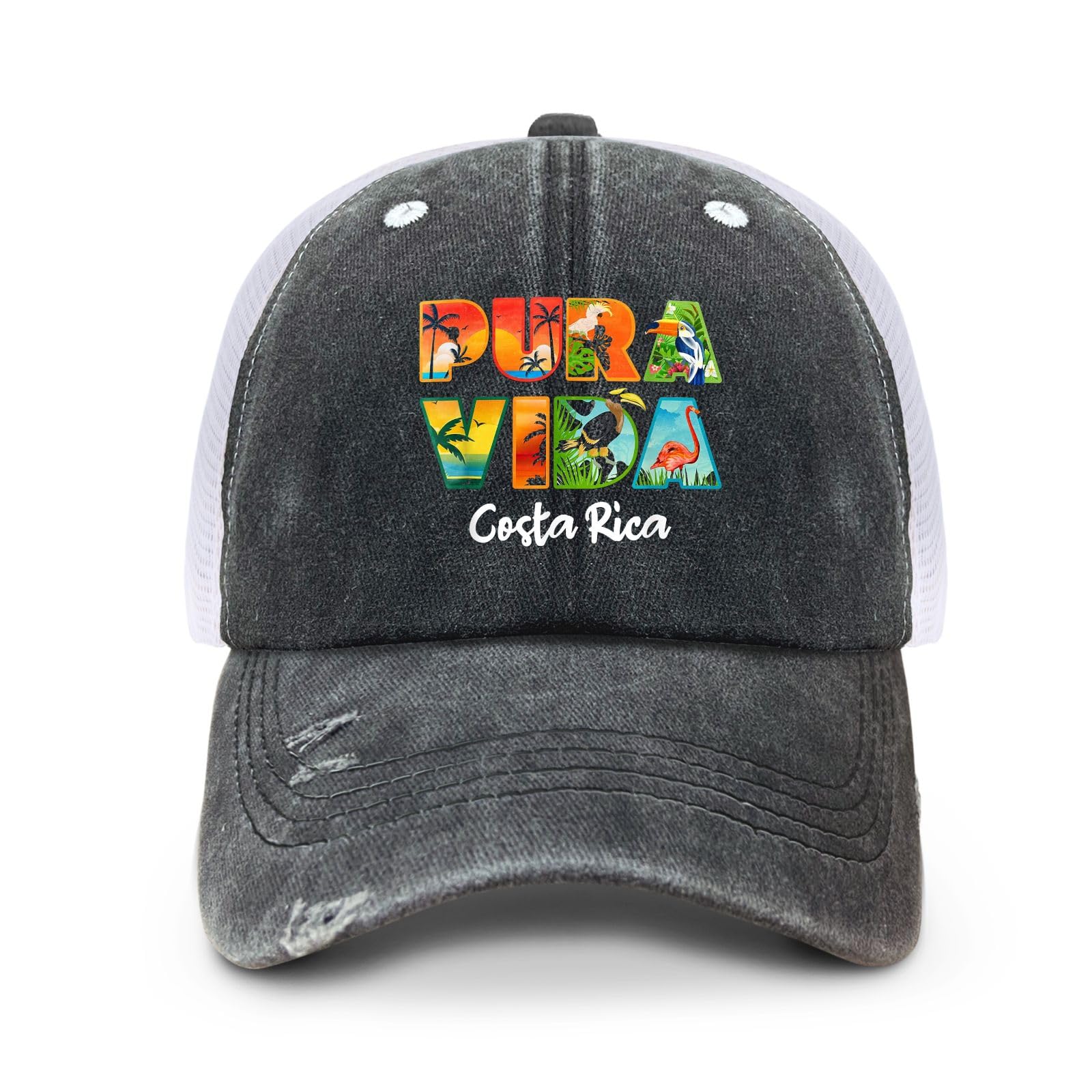 Generic PURA VIDA Costa Rica sun hat front view, lightweight and versatile for outdoor wear