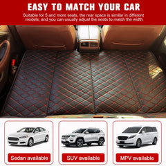 Generic QSTNOLOGY car back seat mattress unfolded for comfortable travel setup