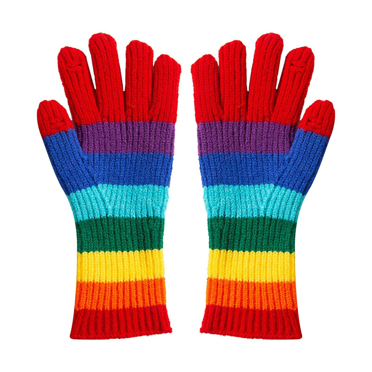 Generic Rainbow Gloves multicolored design for stylish everyday wear