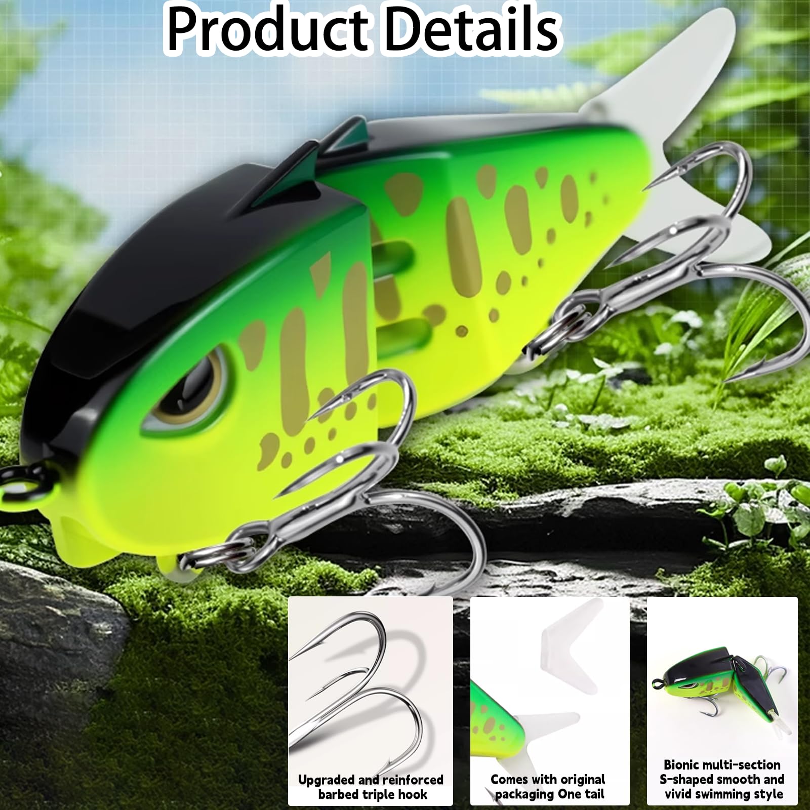 Generic Raptor Mini Glide Bait versatile for freshwater and saltwater use