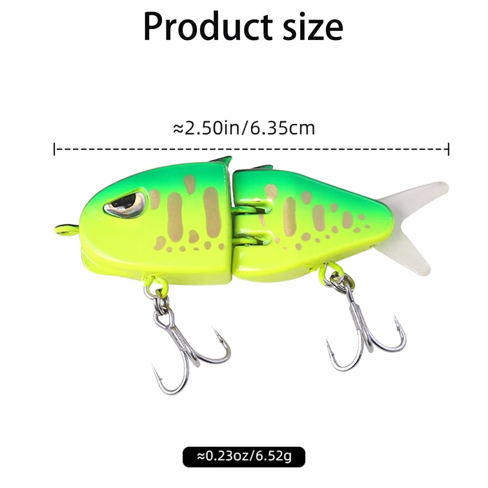 Generic Raptor Mini Glide Bait multi jointed body creates vibrations for predator attraction