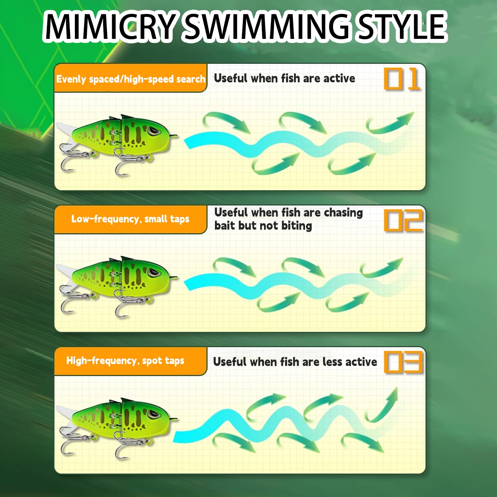 Generic Raptor Mini Glide Bait demonstrates slow sinking in mid to deep water