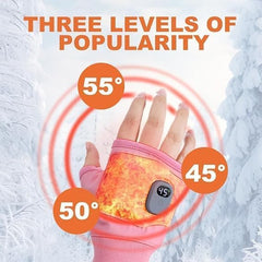 Generic Rechargeable Heated Gloves pink battery inside reveals long-lasting warmth for activities.