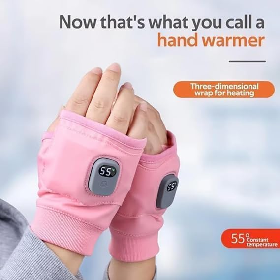 Generic Rechargeable Heated Gloves pink digital display shows easy temperature control.