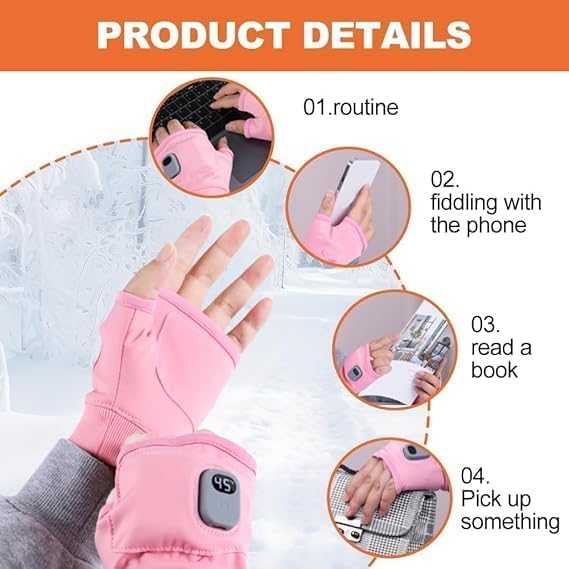 Generic Rechargeable Heated Gloves pink great for skiing and winter activities.