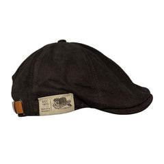 Generic retro newsboy hat black close-up showing cotton texture and comfort