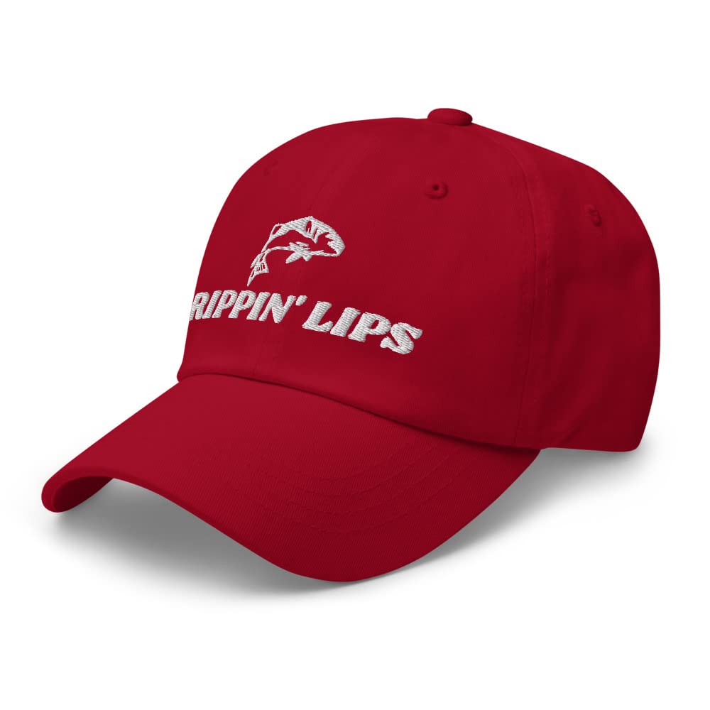 Generic Rippin Lips fishing hat back view highlights low-profile crown