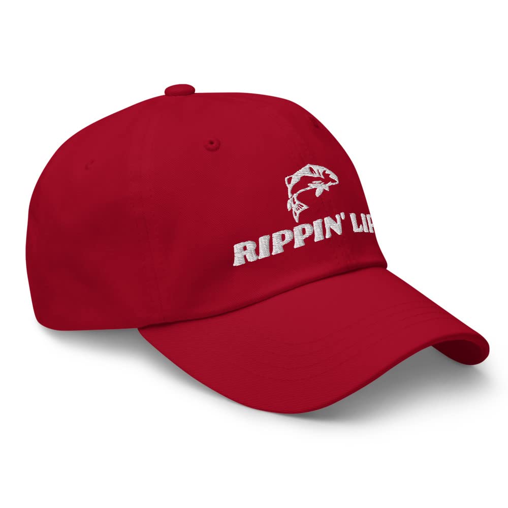 Generic Rippin Lips hat side strap shows adjustable fit for all-day wear