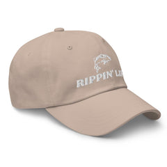 Generic Rippin Lips fishing hat side view, adjustable strap for a secure fit.