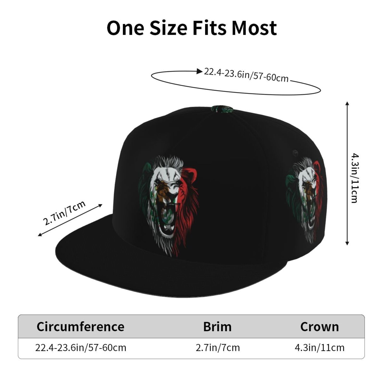 Generic flat bill cap with mexican flag design suits casual outfits