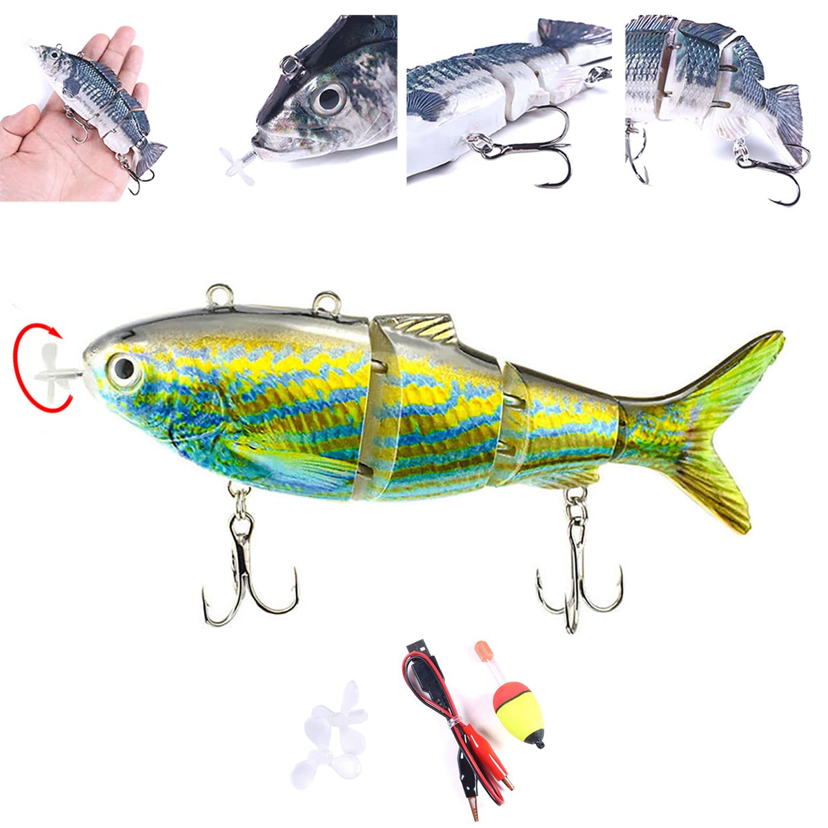 Generic Robotic Swimming Lure front view shows lifelike motion for bass.