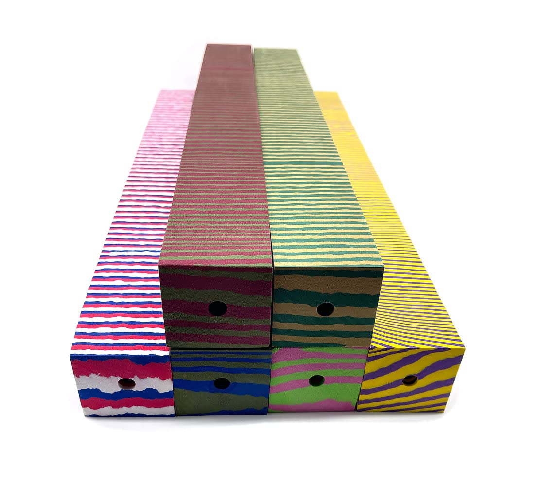 Generic EVA foam block tiger stripe, right view, durable material supports repeated sanding and shaping.