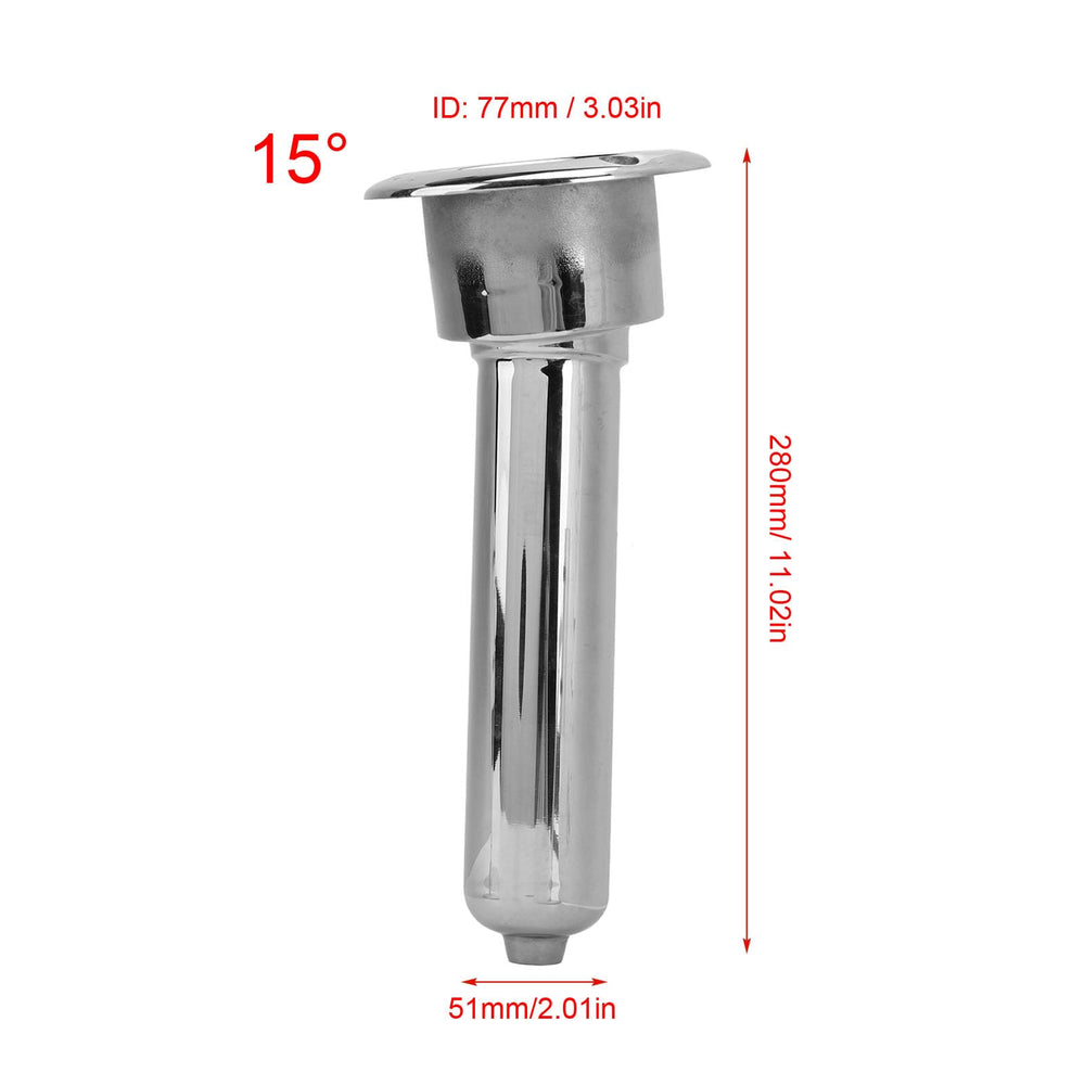 Generic round-top 280mm cup holder on yacht for secure rod storage